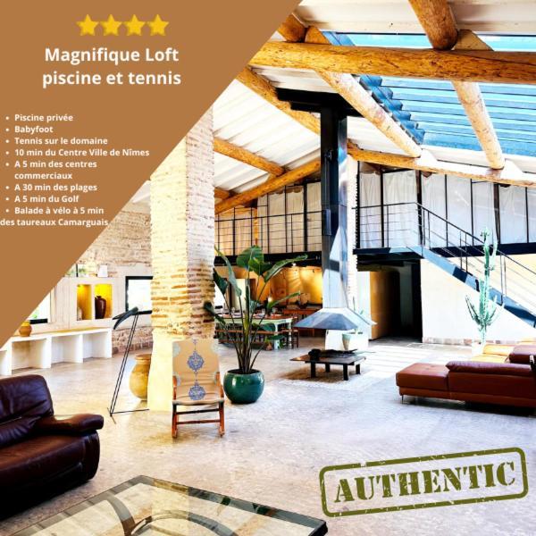 Magnifique Loft - Piscine - Tennis - Babyfoot Nîmes Extérieur photo